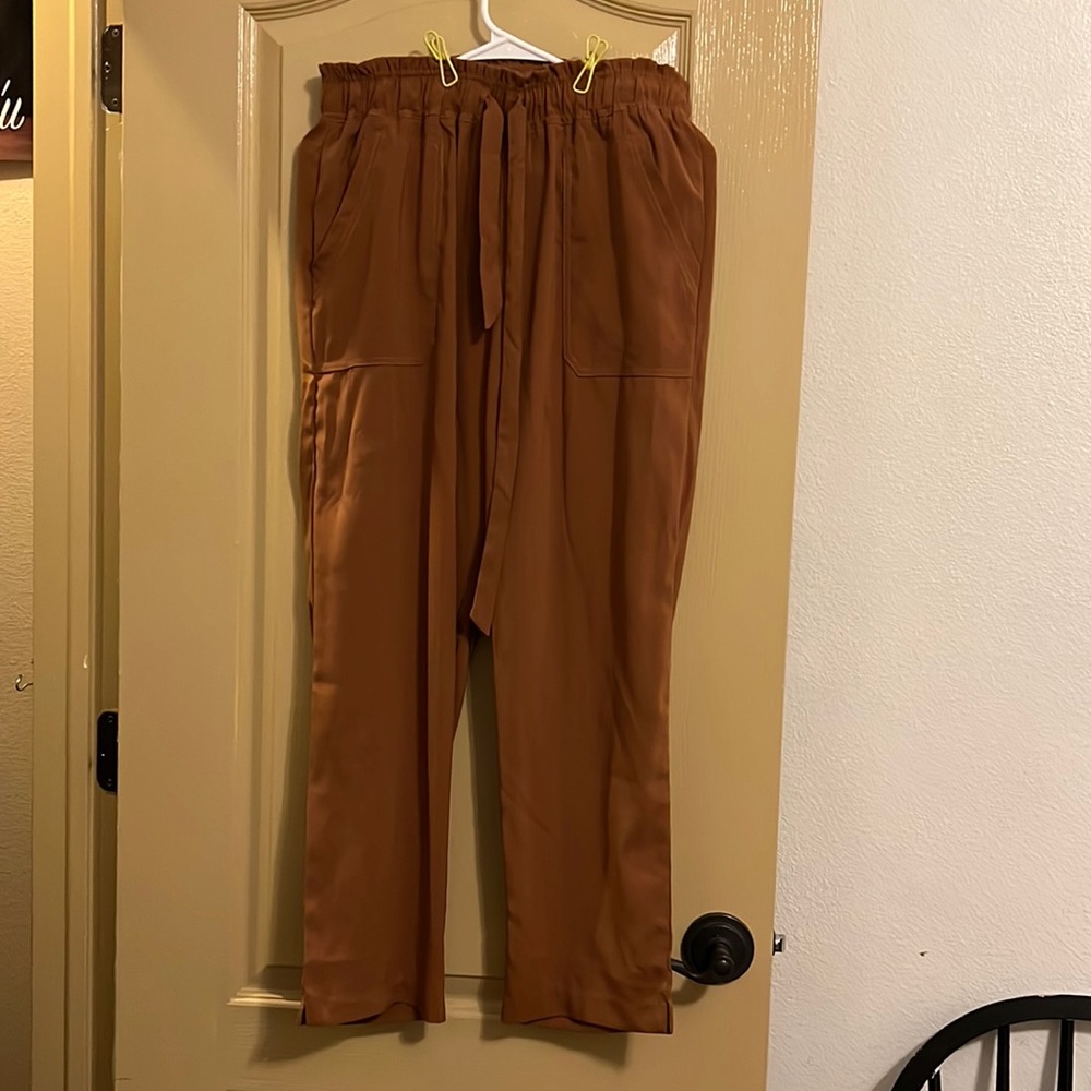 High waisted drawstring pants